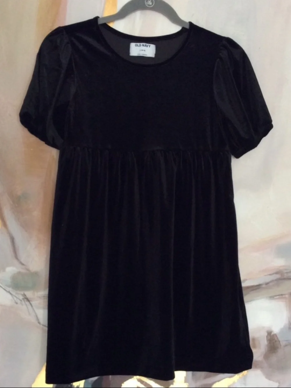 NWOT Old Navy Cozy Velour Puff Sleeve Swing Dress